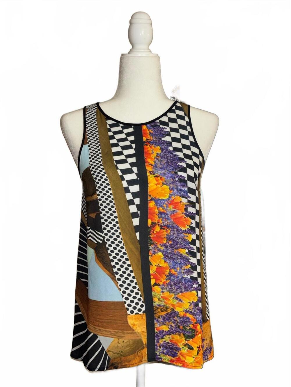 Clover Canyon mixed-media graphic print sleeveless top